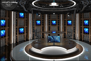 Virtual TV Studio Chat Set 17