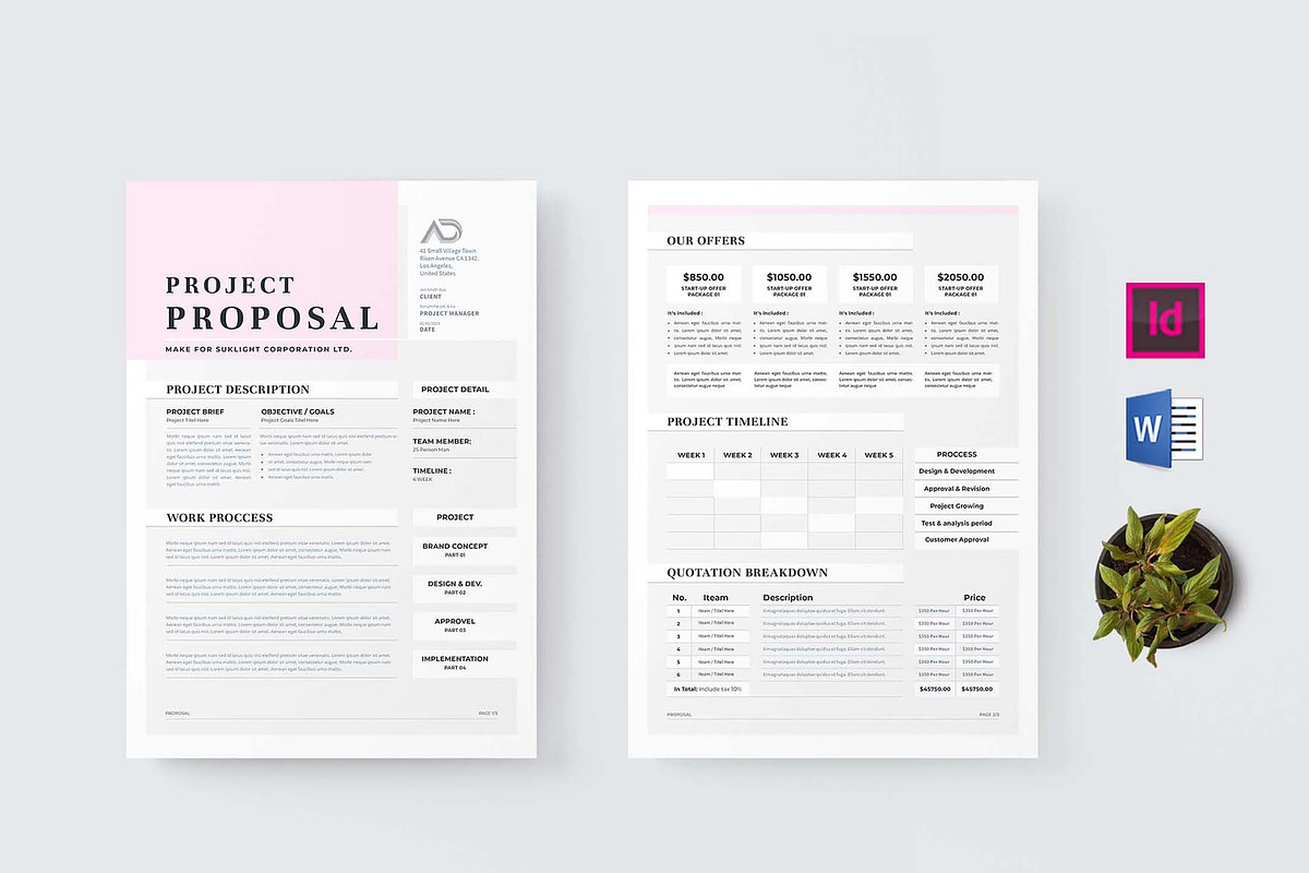 Proposal | MS Word & Indesign, a Stationery Template by design_hut (Photo 1 of 7)