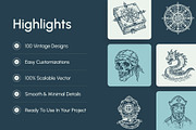 Vintage Sailor Tattoos Icons, an Object Illustration by Creative Stall (Thumbnail 2 of 11)