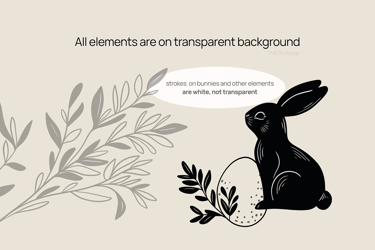Spring Bunny & Floral Clipart Set, an Animal Illustration by Tmeta Design (Photo 5 of 11)