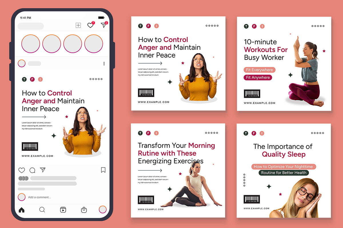 Health Tips Social Media Post, an UI Kit Template by CreativeShaper (Photo 1 of 3)