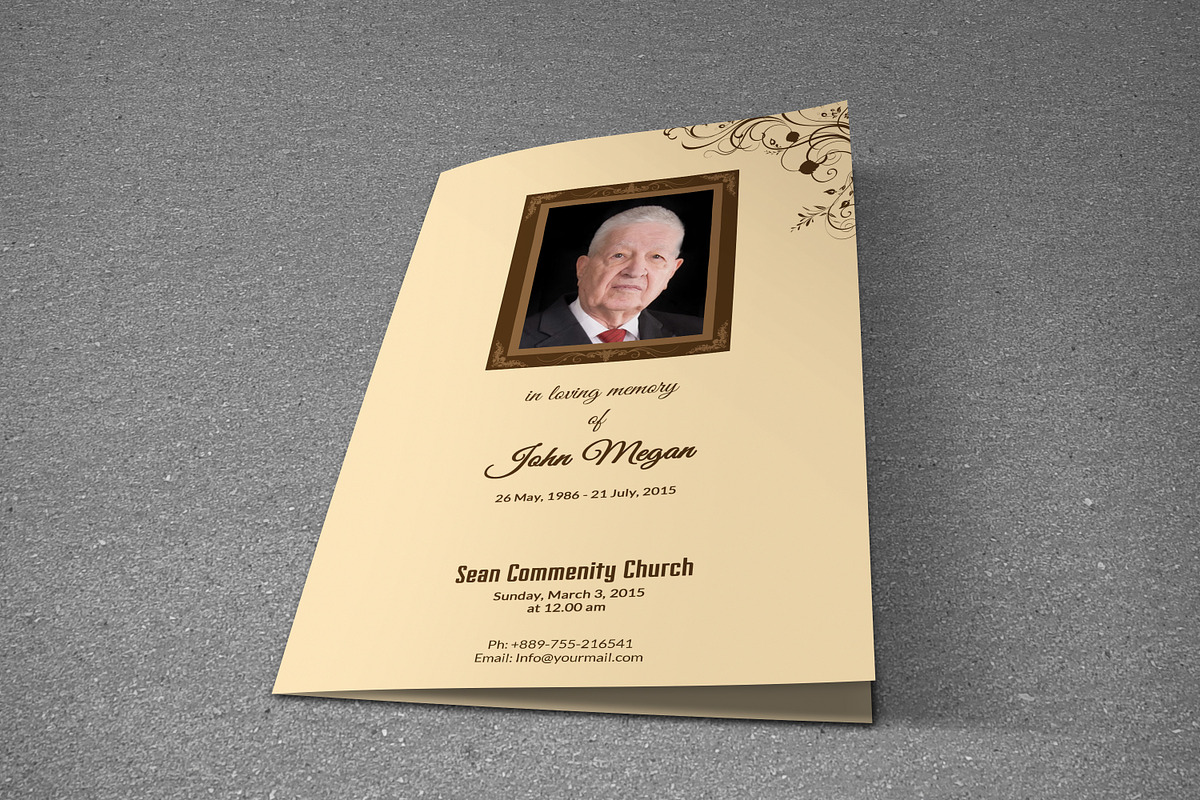 Simple Funeral Program Template-T220, a Brochure Template by Template Shop (Photo 3 of 4)
