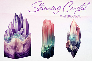 Stunning Watercolor Crystal Vector S, a Pattern Graphic by Deckar_art
