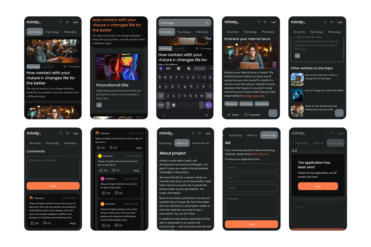 mindy — Article & Blog Website, an App Template by Sergei Durgalian (Photo 4 of 6)