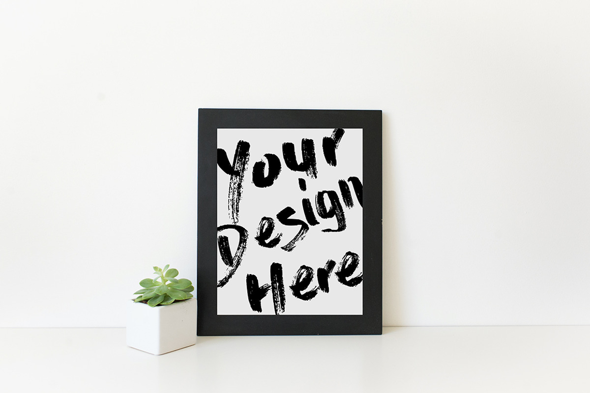 Vertical Black Frame Mockup, a Print Template by Pretty Techie (Photo 1 of 2)