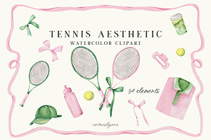 Tennis Aesthetic Collection, a Sport Illustration by ArtMaslyana