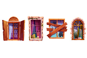 Decorative window shutter designs, an Object Illustration by art PVP - market