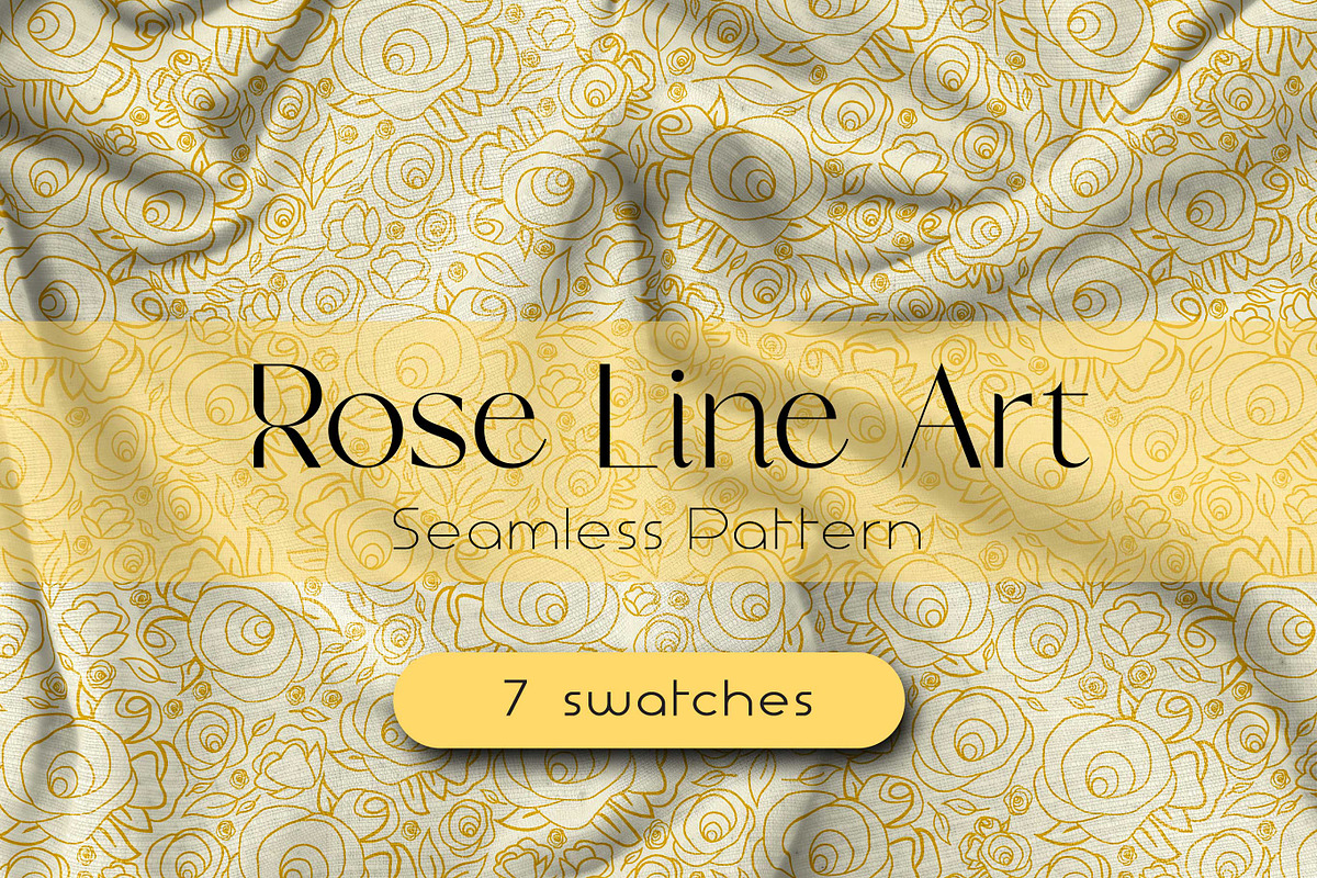 Rose Line art Seamless Pattern