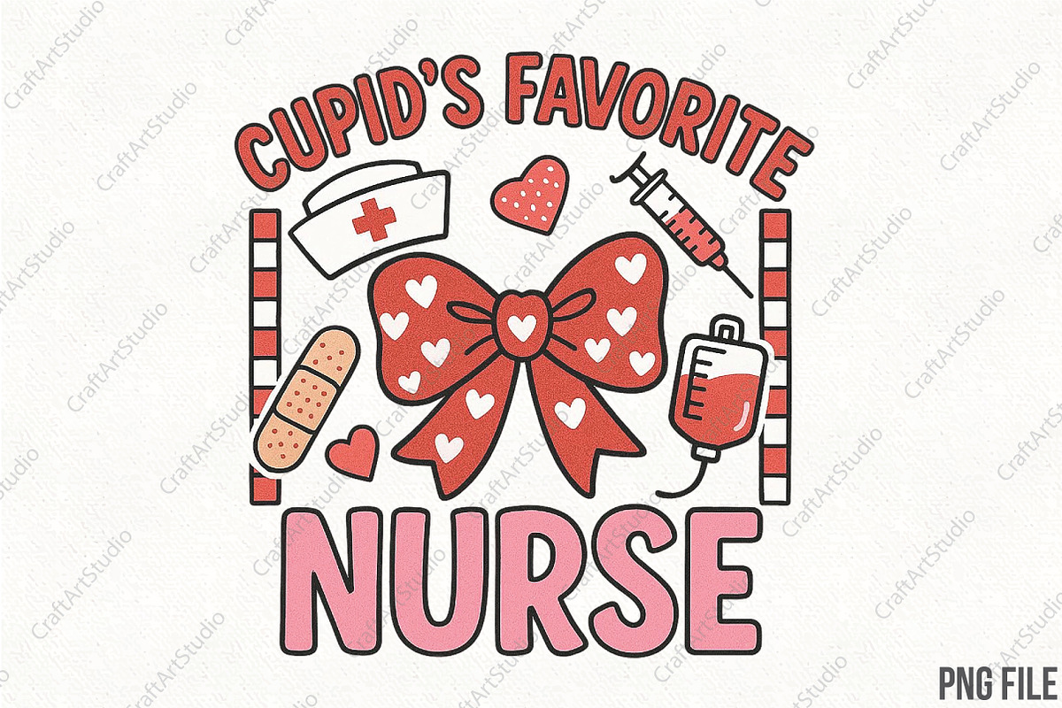 Cupid's Favorite Nurse PNG, an Illustration by CraftArtStudio (Photo 1 of 4)