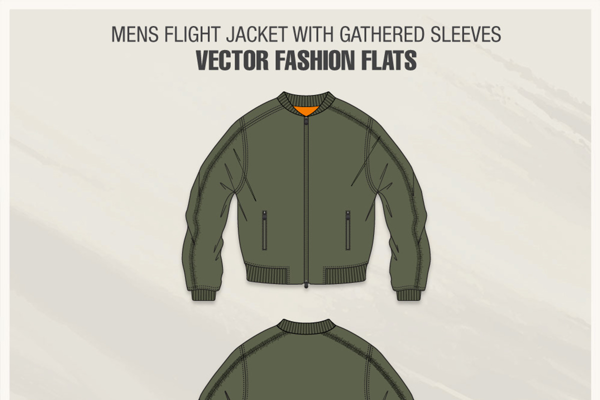 Mens Flight Jacket Fashion Flat, an Illustration by VECFASHION (Photo 3 of 5)