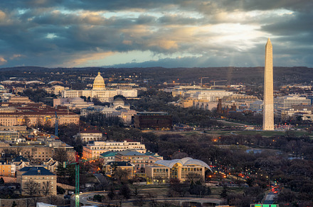 Top view scene of Washington DC down, an Architecture Photo by Tzido Gallery