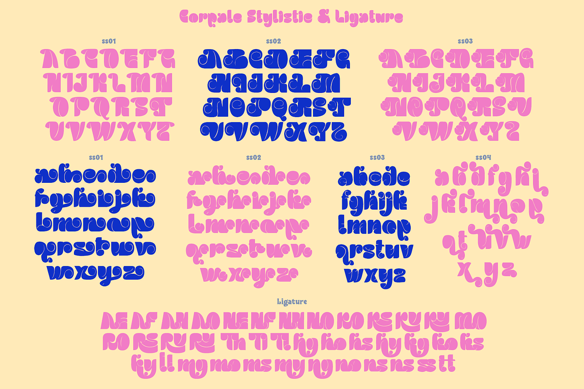 Corpale Bubble Curly Font, a Font by madeDeduk (Photo 7 of 8)