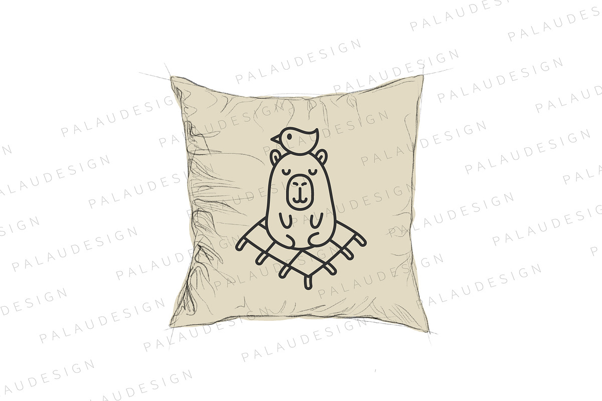 Kawaii Capybara Picnic Character, an Animal Illustration by Palau (Photo 6 of 12)