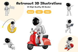 Astronaut 3D Illustration