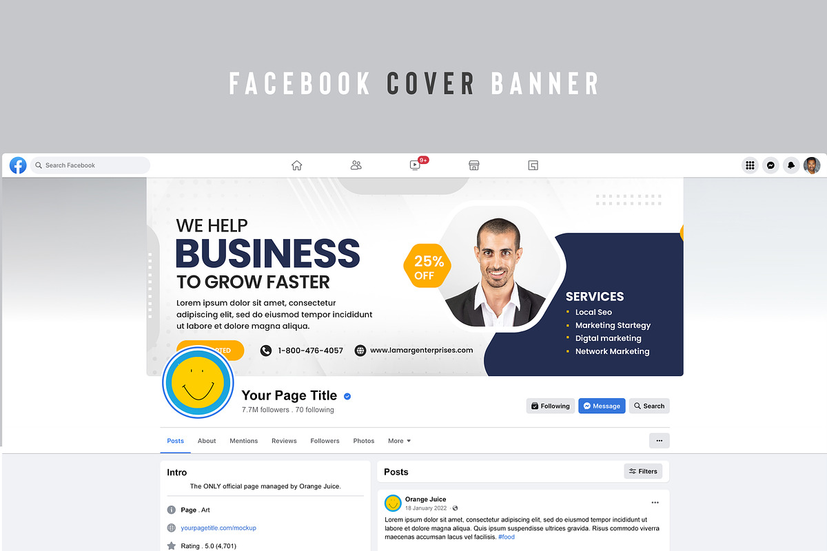 Digital Marketing Facebook cover, a Social Media Template by graphicbundle (Photo 5 of 14)