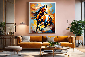 Oil Painting Horse Paintings Wall