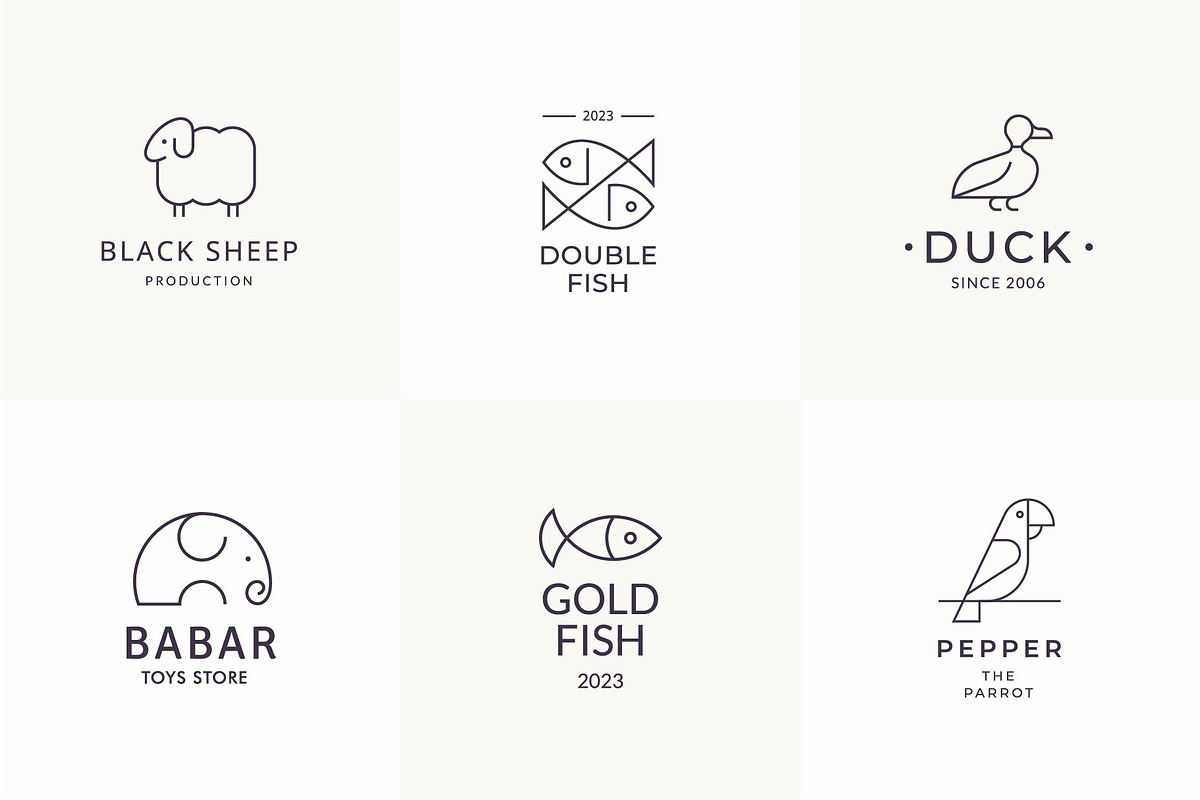 Animals - Outline Icons & Logos, a Branding & Logo Template by Paulina Sara Design (Photo 10 of 12)