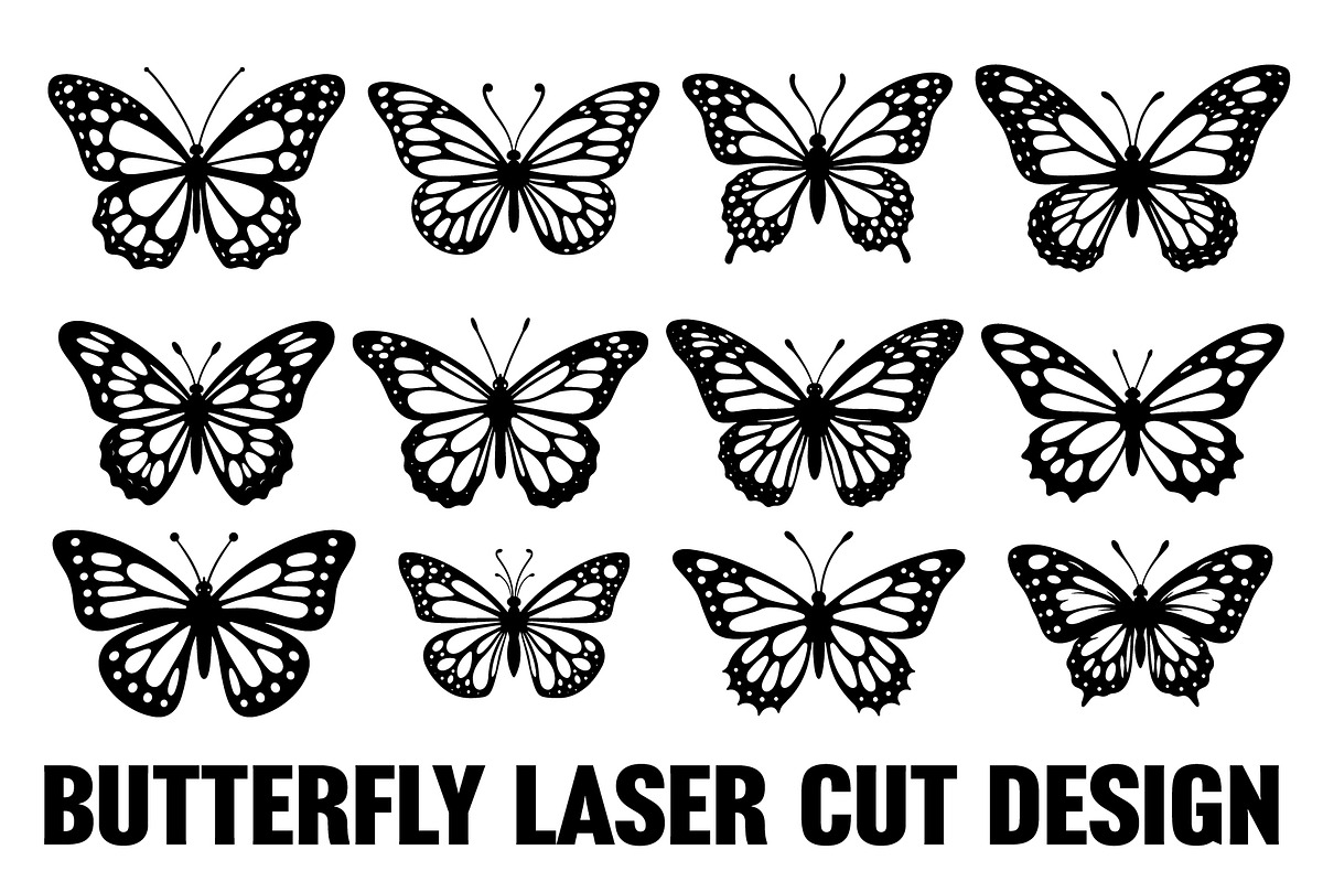 Delicate Butterfly Laser Cut Design, an Illustration by hafijul (Photo 1 of 13)