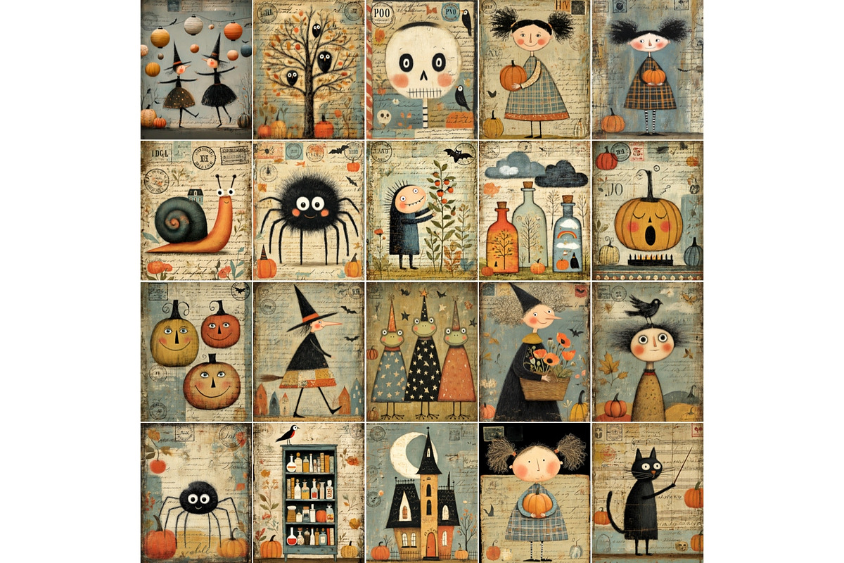 Halloween Ephemera Vintage Autumn, a Seasonal Illustration by Nicole Branger Art (Photo 6 of 12)