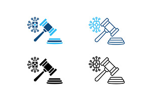 Legal Tech Gavel Icon Set