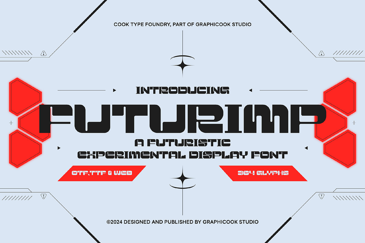 Futurimp, a Sans Serif Font by graphicook (Photo 1 of 10)