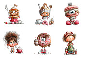 Coffee & Café Character PNG Bundle, a Seasonal Illustration by CreationArt (Thumbnail 4 of 5)