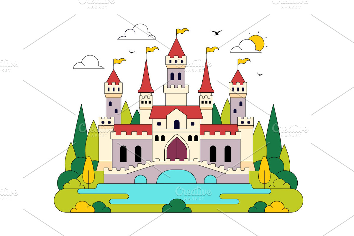 10 Castle Vector Illustration, a Decorative Illustration by denayunebgt (Photo 4 of 4)