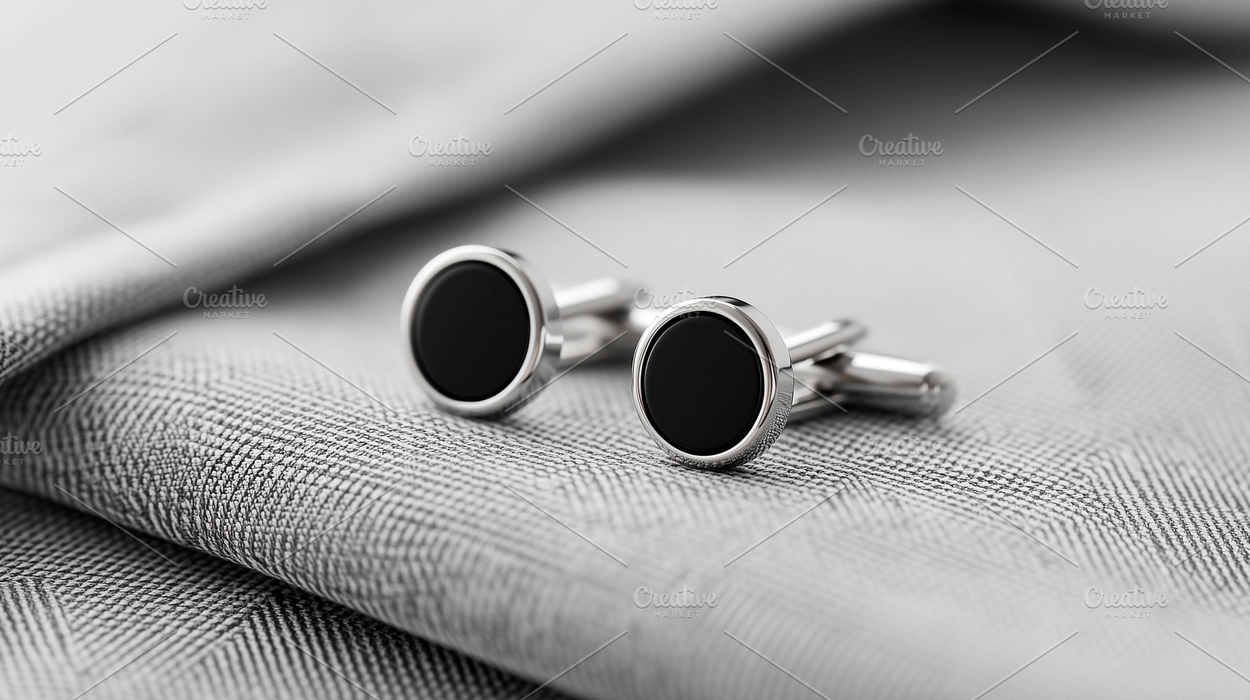 Minimalist silver cufflinks, a Beauty & Fashion Photo by MistyDay