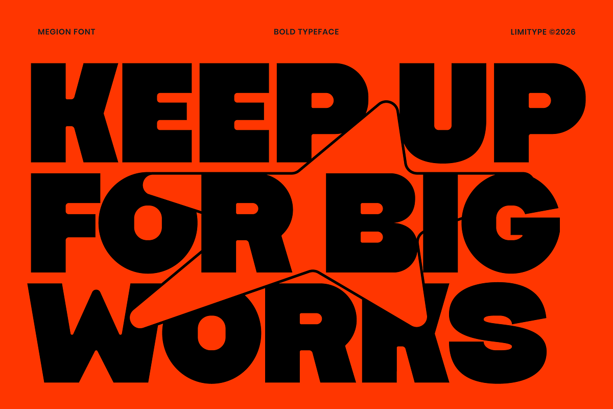 Megion - Bold Display Font, a Sans Serif Font by limitype (Photo 2 of 10)