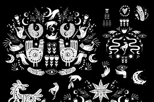 Scandinavian Folk Art. Engraving