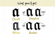 Blackletter Procreate Brushes, a Brush Add-On by Ray of Light Design (Thumbnail 2 of 3)
