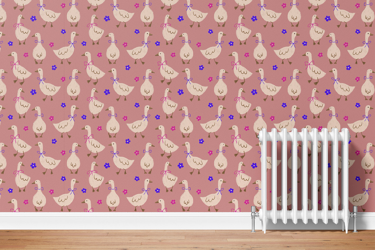 Cute Geese - Seamless Pattern, a Pattern Graphic by Alona Savchuk (Photo 7 of 11)