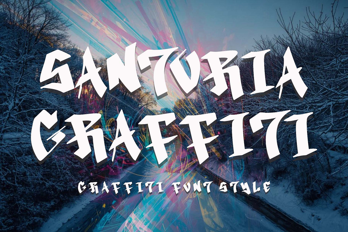 Santoria Graffiti, a Blackletter Font by Yoga Letter