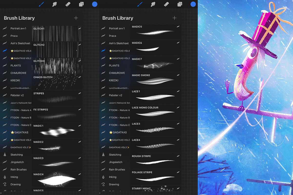 Gagatkas vol4 - 81 PROCREATE brushes, a Brush Add-On by gagatka (Photo 4 of 7)