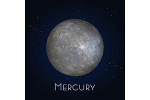 Mercury Icon. First Planet In Solar