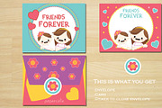 Envelope and card friends forever, a Card Template by Pegaconleche Papercute (Thumbnail 3 of 3)