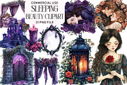 Watercolor Sleeping Beauty Clipart, an Illustration by Daily.Designs (Thumbnail 1 of 5)
