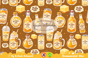 Cute ButterBeer Soda Seamless