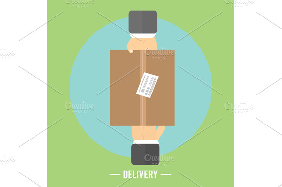 Delivery Box And Two Hands