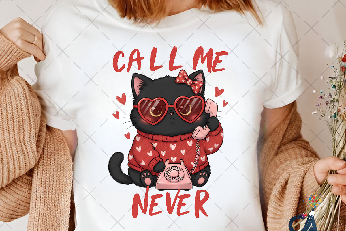 Funny Sarcastic Valentine Black Cat, an Illustration by Creative Art (Photo 4 of 6)