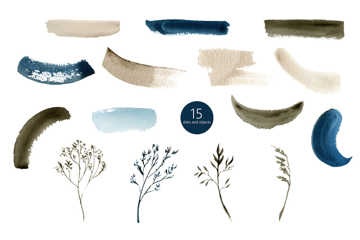 Japandi - abstract watercolor set, a Texture Graphic by KatsiarynaKa (Photo 4 of 19)