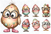 Easter Egg with Glasses Clipart, a Seasonal Illustration by HueNestify (Thumbnail 2 of 3)