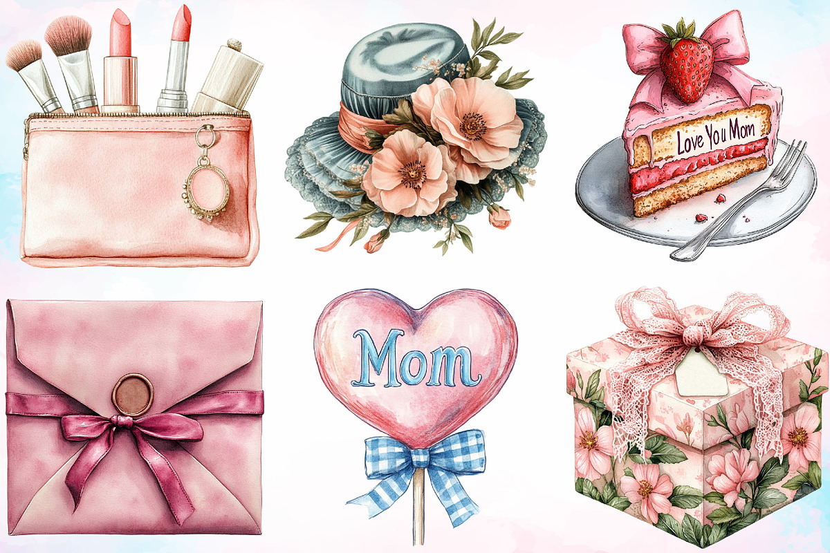 Pink Coquette Mother's Day Clipart, a Seasonal Illustration by Canvas Craft (Photo 4 of 4)