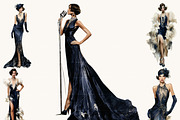 Roaring Twenties Clipart Bundle, a Person Illustration by BusyDaydesign (Thumbnail 5 of 9)