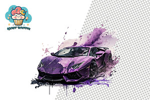 Lamborghini Watercolor Clipart