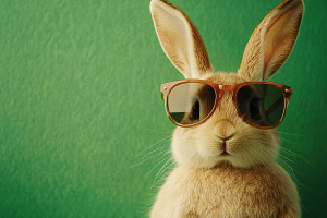 Cool Bunny with Glasses, a Holiday Photo by VetalStock