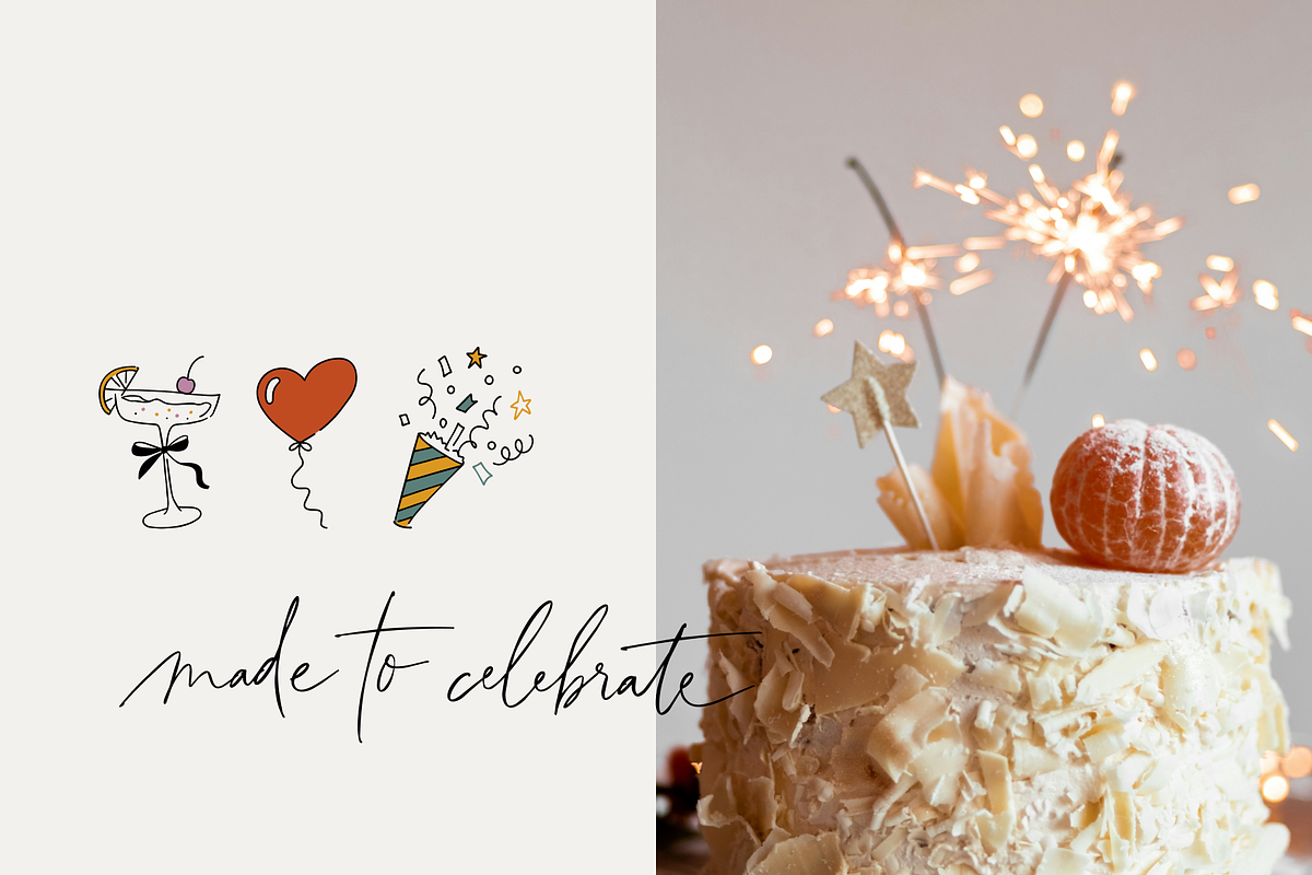 Birthday & Cakes Handmade Doodles, a Food Illustration by Nutalin Art (Photo 6 of 16)
