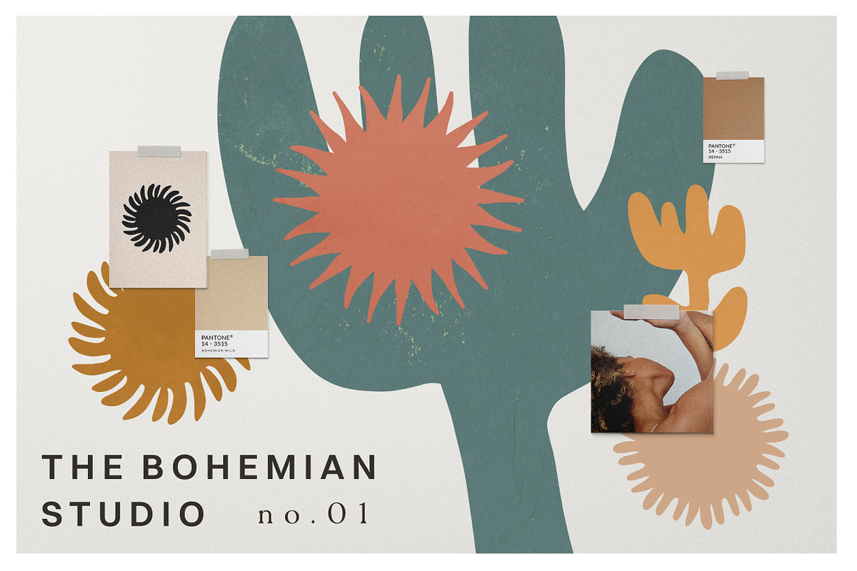 Eclectic Retro Boho Graphic Set
