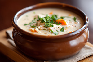 Creamy chicken soup with carrots, a Food & Drink Photo by MistyDay