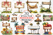 Summer Day Wooden Sign Clipart, an Illustration by RobertsArt (Thumbnail 1 of 4)